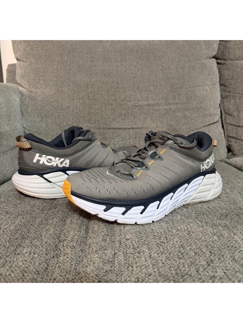 Hoka One One Gaviota 3 Charcoal Grey Ombre Blue Men Size 12D